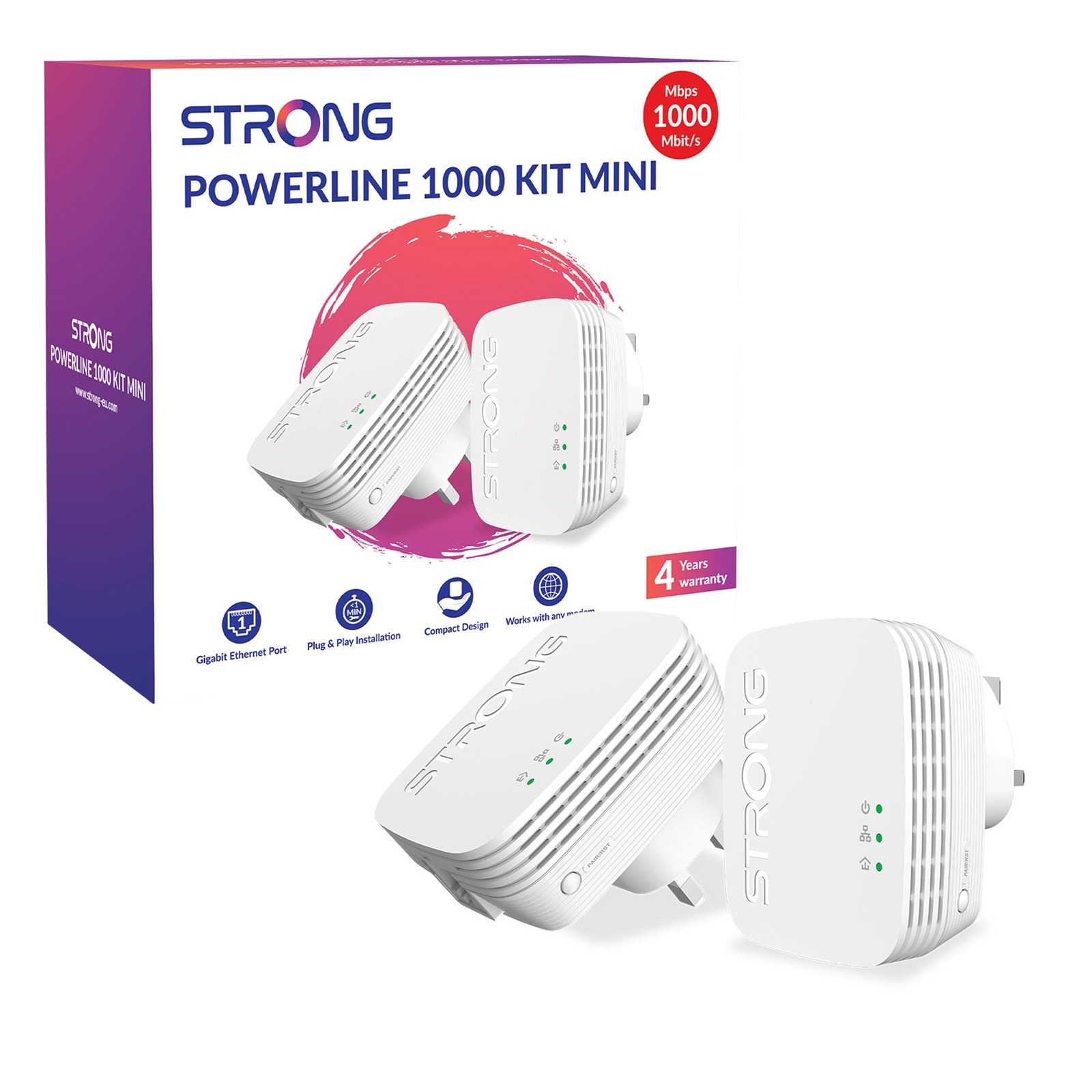 Strong AV1000 Mini Powerline Kit (2 Pack) | Premier Computers