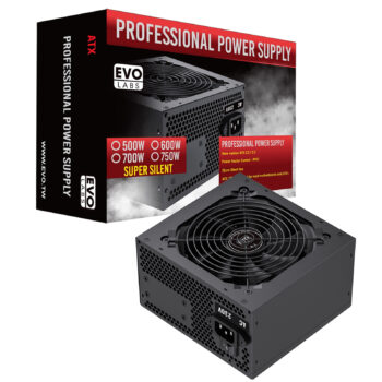 EVO LABS 500W PSU, 120mm Black Silent Fan